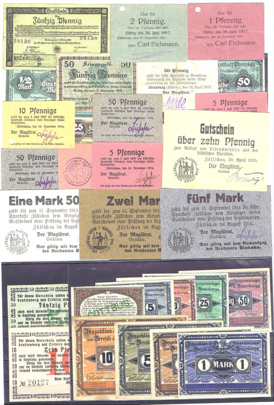 BRANDENBURG 47 verschiedene Verkehrsausgaben 1914-21, dabei 12x Züllichau, dazu ...