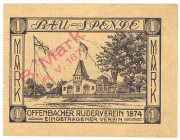 HESSEN Offenbacher Ruderverein 1 Mark BAU-SPENDE o.D., nicht bei Lindman, Beschreibung siehe PDF-Katalog. WGB+