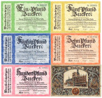 POMMERN Stralsund Barther und Stralsunder Zuckerfabrik komplette Ausgabe 1923 und 50 Mark der Stadt 1922 VZL-KFR
