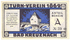 RHEINLAND Bad Kreuznach 5 Mark o.D. Turn-Verein 1869