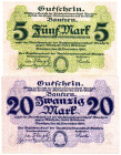SACHSEN Bautzen Amtshauptmannschaft 5 und 20 Mark 19.11.1918 unentwertet FKF