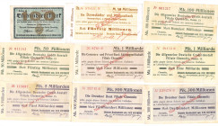 SACHSEN Chemnitz 9 Scheine 1922/23 GEB-WGB