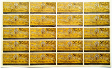 SACHSEN Dresden 50 Pfennig März 1917 Druckbogen mit 20 Scheinen ohne Reihe und KN mehrfach gefaltet WGB