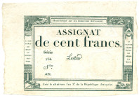 FRANKREICH Assignat 100 Francs 18. Nivose Jahr 3 der Republik (7.1.1795) P.A78 WGB+