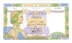 FRANKREICH 500 Francs 10-9-1942 FKF+