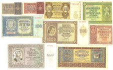 KROATIEN 9 verschiedene Scheine 1 bis 2x 500 Kuna meist GEB