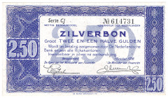 NIEDERLANDE 2 1/2 Gulden 1.10.1938 Serie CJ P.62 KFR