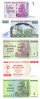 ZIMBABWE 5 kassenfrische Noten von 1 Dollar bis 10 Trillion Dollars P.12,60,65,81.88 KFR