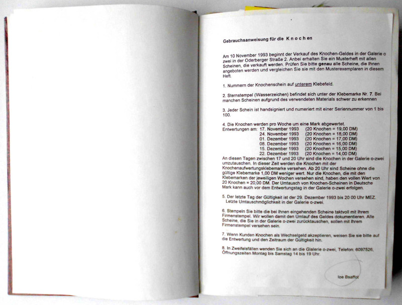 Original-Musterbuch des Knochengeldprojektes. Ausführliche Beschreibung im PDF-K...