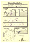 Post-Einlieferungsschein für ein Einschreiben vom 3.8.1944 an Hugo Simoni in Theresienstadt. Die zugehörige Korrespondenz befindet sich heuet wohl im ...
