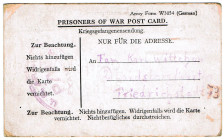 Kriegsgefangenen-Postkarte PRISONER OF WAR POST CARD vom 10.10.1944. Absender Obergefr. Wittchow, 368 P.O.W. Camp Algiers Algeria WGB