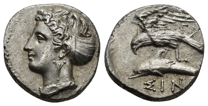 Paphlagonia, Sinope AR Drachm circa 410-350 ( 5.96 Gr. 17mm.)
Head of Sinope lef...