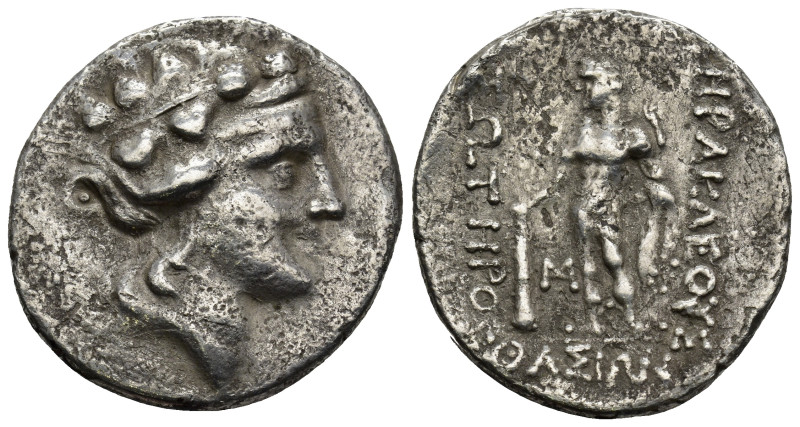 THRACE. Thasos. AR Tetradrachm (After 146 BC). (16.11 Gr. 31mm.)
 Head of Dionys...