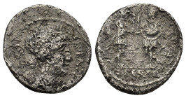 C. Servilius C. f. AR Denarius. (18mm, 3.7 g) Rome, 57 BC. FLORA•PRIMVS, head of Flora right, wearing flower-wreath; lituus behind / Two soldiers stan...