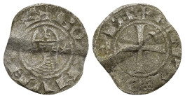 CRUSADERS, Antioch. Bohémond III (1163-1201) AR/BI Denier, Antioch, 1163-1188. + BOAMVИDVS + bust left, wearing Norman helmet decorated with cross pat...