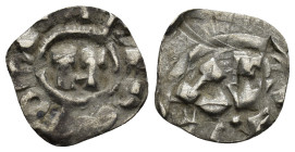 Italy, Lucca. Enrico III, IV or V (1039-1125). AR Denaro Monogram. R/ LVCA. (0.89 Gr. 15mm.)