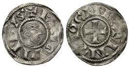 CRUSADERS. Principality of Antioch. Bohémond III, 1149-1163. Denier (1 Gr. 18mm.). 
Bare head right. 
Rev. Cross pattée, annulet in first quarter.