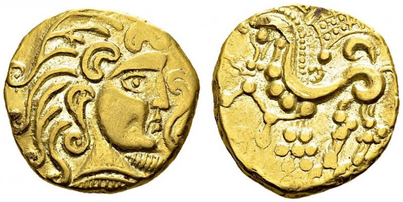 Parisii. Statère d'or de classe II, 2e siècle avant J.-C. Latour 7782. AU. 7.30 ...