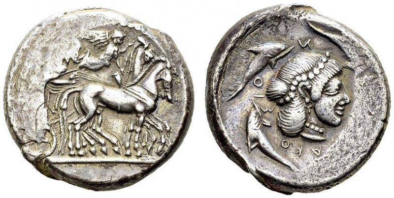 Syracuse, Hieron I, 478-466 BC. Tetradrachm 475-470 BC. Boehringer 300E (V143/R2...