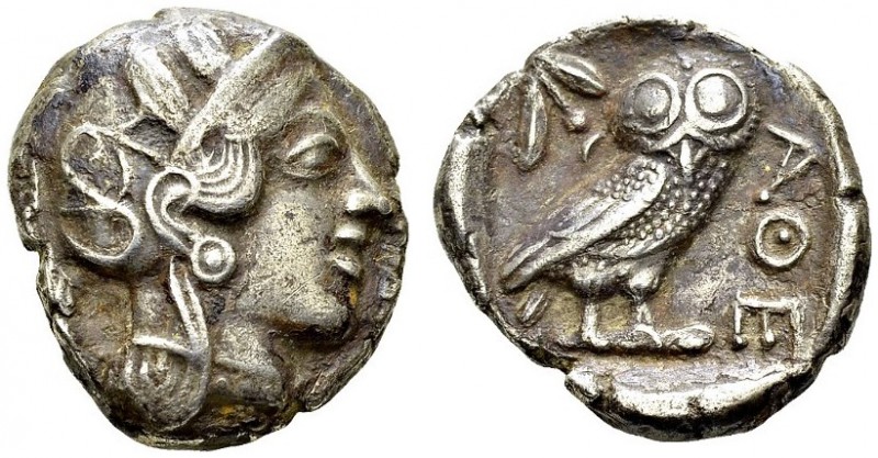 Tetradrachm 454-404 BC. Sear 2526; SNG Cop 31. AR. 17.16 g. VF
