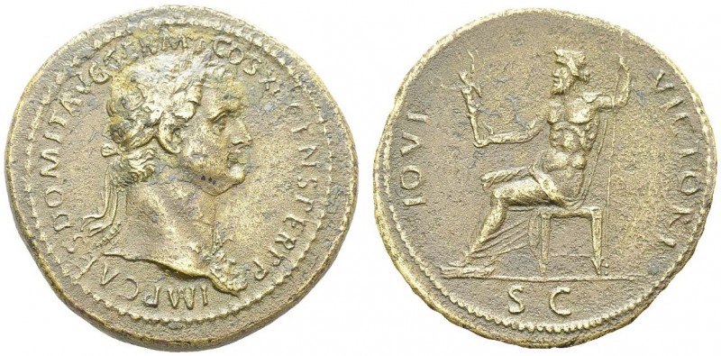 Domitian, 81-96. Sestertius 86, Rome. RIC 465. BR. 27.23 g. VF