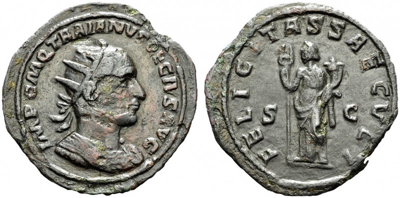 Trajan Decius, 249-251. Double Sestertius 249-251, Rome. RIC 115. BR. 49.47 g. V...