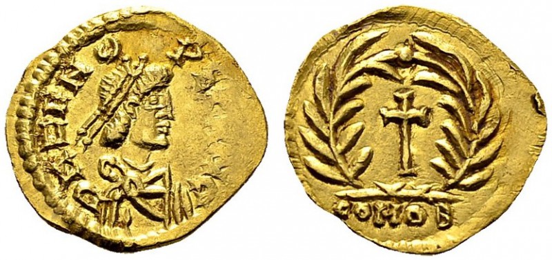 Odoacer, 476-493. Tremissis 489-492, Mediolanum. In name of emperor Zeno. Obv. D...