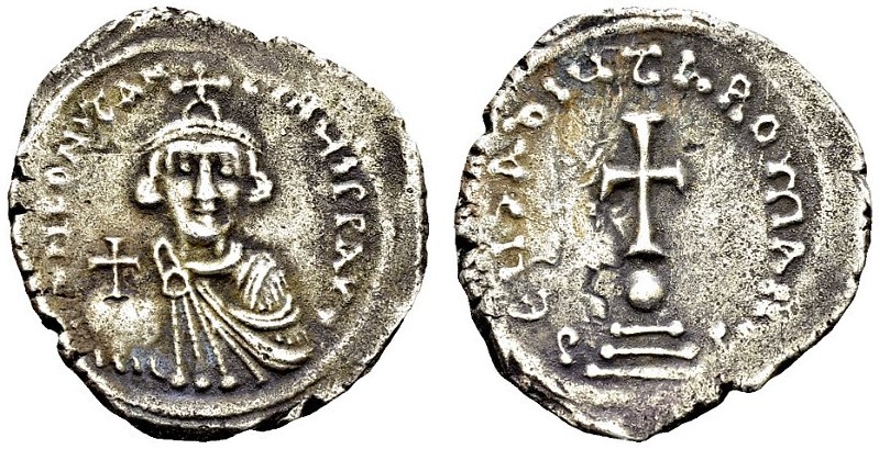 Constans II, 641-688. Hexagram 642-647, Constantinople. Sear 989; DOC 48. AR. 5....