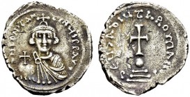 Constans II, 641-688. Hexagram 642-647, Constantinople. Sear 989; DOC 48. AR. 5.10 g. F-VF