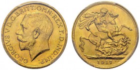 Sovereign 1917 S, Sydney. KM 29; Fr. 38; Spink 4003. AU. 7.98 g. PCGS MS 64+