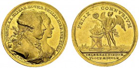 Medallic 3 Ducats 1760 by A. Wideman. 28 mm. Wedding of Archiduc Joseph with Maria Isabella of Bourbon-Parma. AU. 10.67 g. UNC
