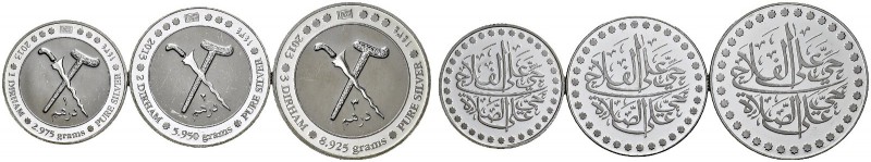Hassanal Bolkiah, 1967-. Lot of 240 silver bullion Dirhams AH 1434 / 2013 : 1 Di...