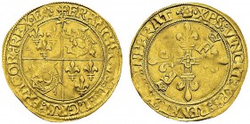 François Ier, 1515-1547. Ecu d'or au soleil du Dauphiné, Grenoble. Duplessy 783; Fr. 355. AU.
3.32 g. TTB nettoyé