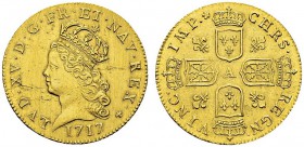 Louis d'or de Noailles 1717 A, Paris. Gad. 344; Dr. 722. AU. 12.12 g. R TB+ nettoyé