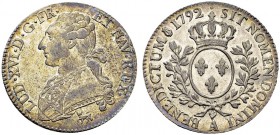 Louis XVI, 1774-1791. ½ Ecu aux branches d'olivier 1792 A, Paris. Gad. 355; Dr. 810. AR. 14.62 g.
SUP