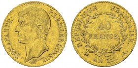 40 Francs AN 12 (1804) A, Paris. Avec olive. Gad. 1080; F. 536. AU. 12.87 g. TTB