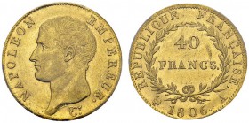 40 Francs 1806 A, Paris. Gad. 1082; F. 538. AU. 12.90 g. PCGS MS 62
