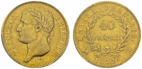 40 Francs 1811 K, Bordeaux. Gad. 1084; F. 541. AU. 12.81 g. PCGS AU 50
