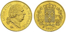 40 Francs 1816 L, Bayonne. Gad. 1092; F. 542. AU. 12.86 g. R. 3300 ex. TTB-SUP