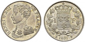 Henri V, prétendant. Franc 1831. Epreuve en argent. Gad. 451; Maz. 911. AR. 4.96 g. SUP