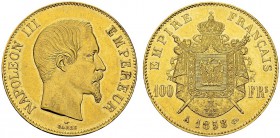 100 Francs 1858 A, Paris. Gad. 1135; F. 550. AU. 32.28 g. 92'050 ex. TTB-SUP