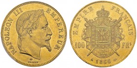 100 Francs 1866 A, Paris. Gad. 1136; F. 551. AU. 32.25 g. 9041 ex. PCGS MS 62