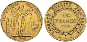 100 Francs 1912 A, Paris. Gad. 1137a; F. 553. AU. 32.22 g. 20'045 ex. SUP