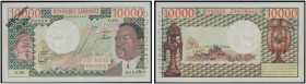Banque Centrale, République Gabonaise. 10'000 Francs ND (1971). Specimen n° 0103. Serial number O.00-00000000. Pick 1s Presque non-circulé