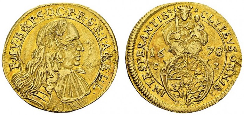 Bavaria. Ferdinand Maria, 1651-1679. Goldgulden 1678, Munich. KM 325; Fr. 210. A...