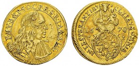 Bavaria. Ferdinand Maria, 1651-1679. Goldgulden 1678, Munich. KM 325; Fr. 210. AU. 3.08 g.
XF lamination