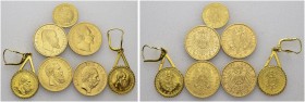 German States. Lot of 7 coins : Baden 5 Mark 1877 G, Bavaria 20 Mark 1873 D, Prussia 20 Mark 1888 A, Saxony 20 Mark 1894 E, Wurttemberg 5 Mark 1877 F ...