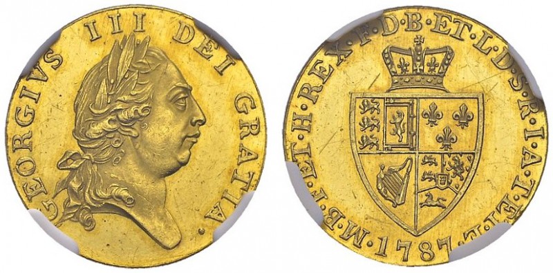½ Guinea 1787. Proof strike. Obv. GEORGIVS III DEI GRATIA. Laureate head right. ...
