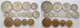 Coronation year specimen set (15 coins). Full set: crown, halfcrown, florin, English and Scottish shillings, sixpence, threepence (silver), threepence...