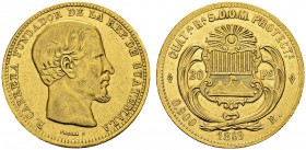 20 Pesos 1869. KM 194; Fr. 38. AU. 32.21 g. AU cleaned